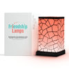 Classic Design Friendship Lamp glowing in Tiffany-style stained glass pattern – long distance Wi-Fi touch lamp