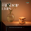 mini mid century natural friendship Lamp casting ambient glow in dark or cozy environment