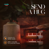 mini mid century friendship lamp natural color showing how they can send a virtual hug