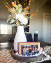 Memory Frame in room setting – soft ambient glow from bamboo digital frame