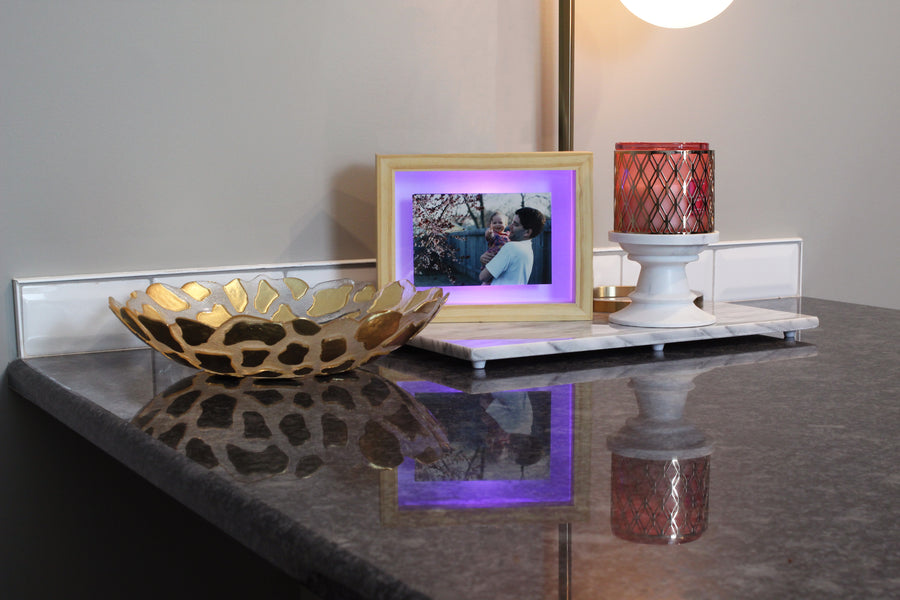 [Friendship Lamp Picture Frame Single Purple Display Counter]