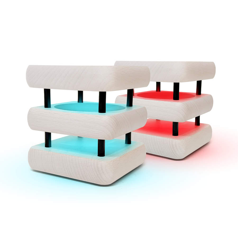 MINI Square Mid-Century White/Black Design Friendship Lamps