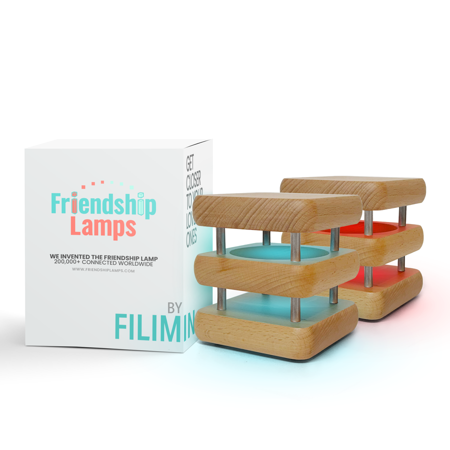MINI Square Mid-Century Design Natural Friendship Lamps