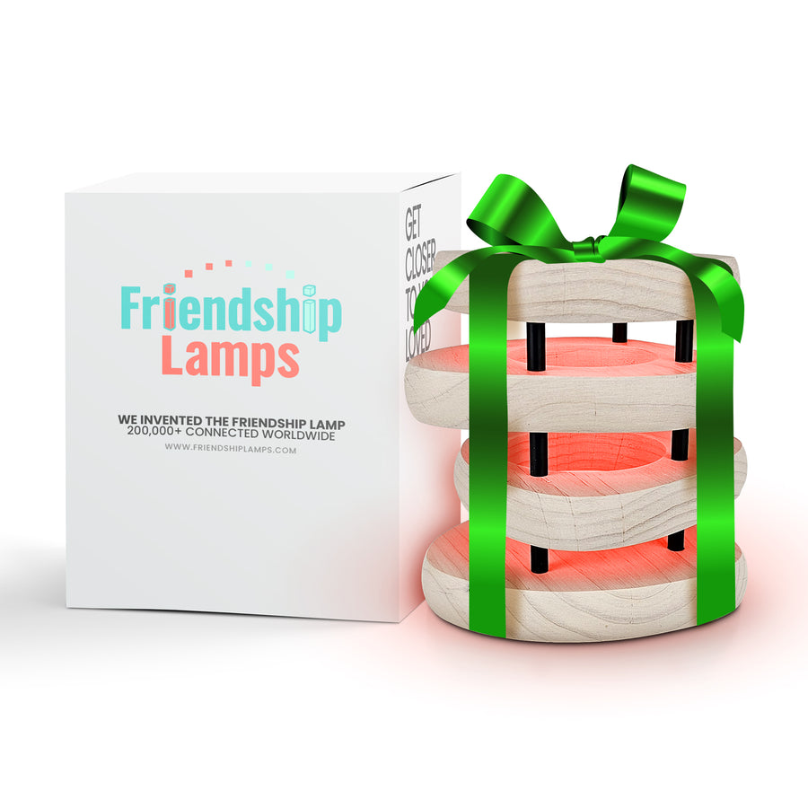 Mid-Century Design Friendship Lamp — White & Black Finish | Retro Wi-Fi Touch Lamp for Connection