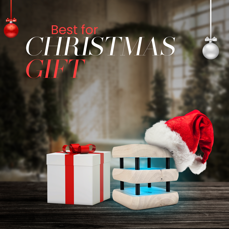 Mini Square Mid-Century White & Black Friendship Lamp – Compact Retro Wi-Fi Touch Lamp