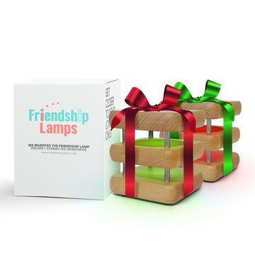 Mini Square Mid-Century Design Natural Friendship Lamp – Compact Retro Wi-Fi Touch Lamp for Connection