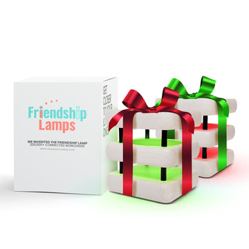 Mini Square Mid-Century White & Black Friendship Lamp – Compact Retro Wi-Fi Touch Lamp