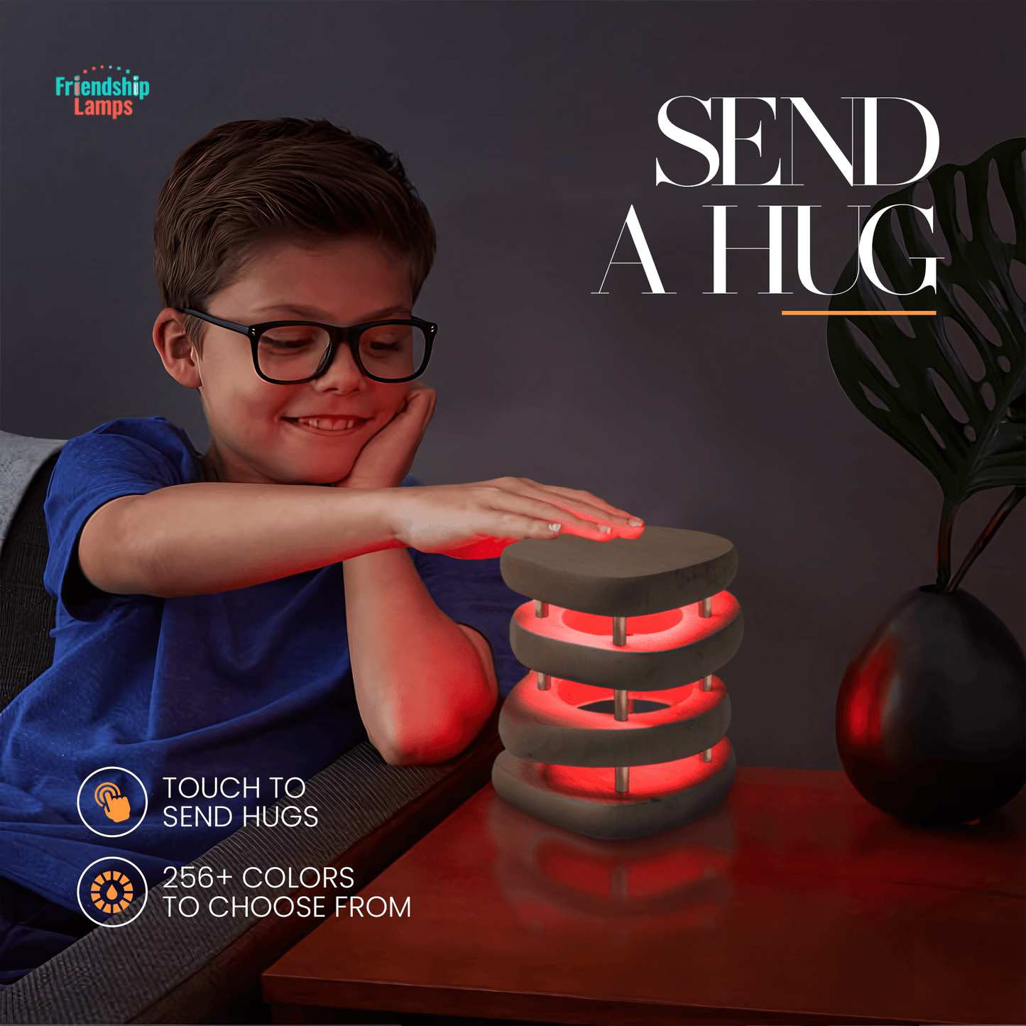 Mid - Century Design Friendship Lamp — Kona / Gold Finish | Retro Wi - Fi Touch Lamp for Connection - Friendship Lamps | Powered by Filimin