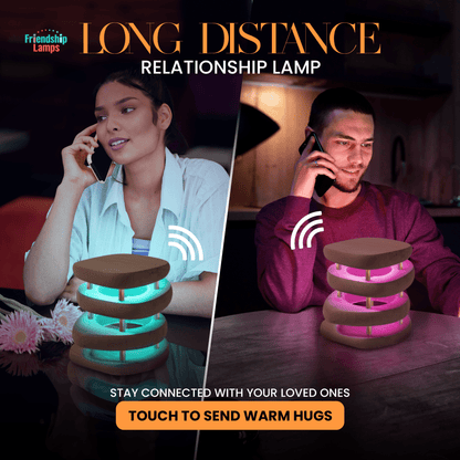 Mid - Century Design Friendship Lamp — Kona / Gold Finish | Retro Wi - Fi Touch Lamp for Connection - Friendship Lamps | Powered by Filimin