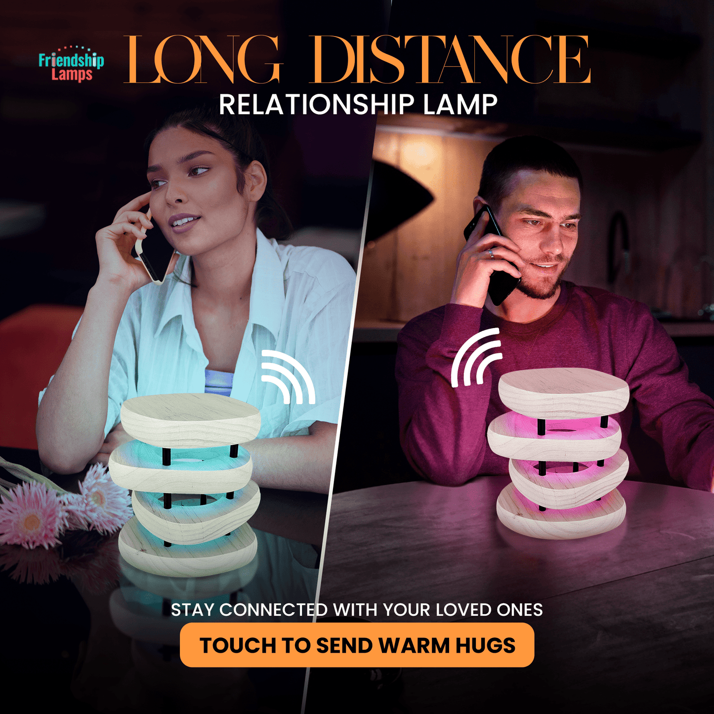 Mid - Century Design Friendship Lamp – Retro Wi - Fi Touch Lamp | Stay Connected Through Time & Distance - Friendship Lamps | Powered by Filimin
