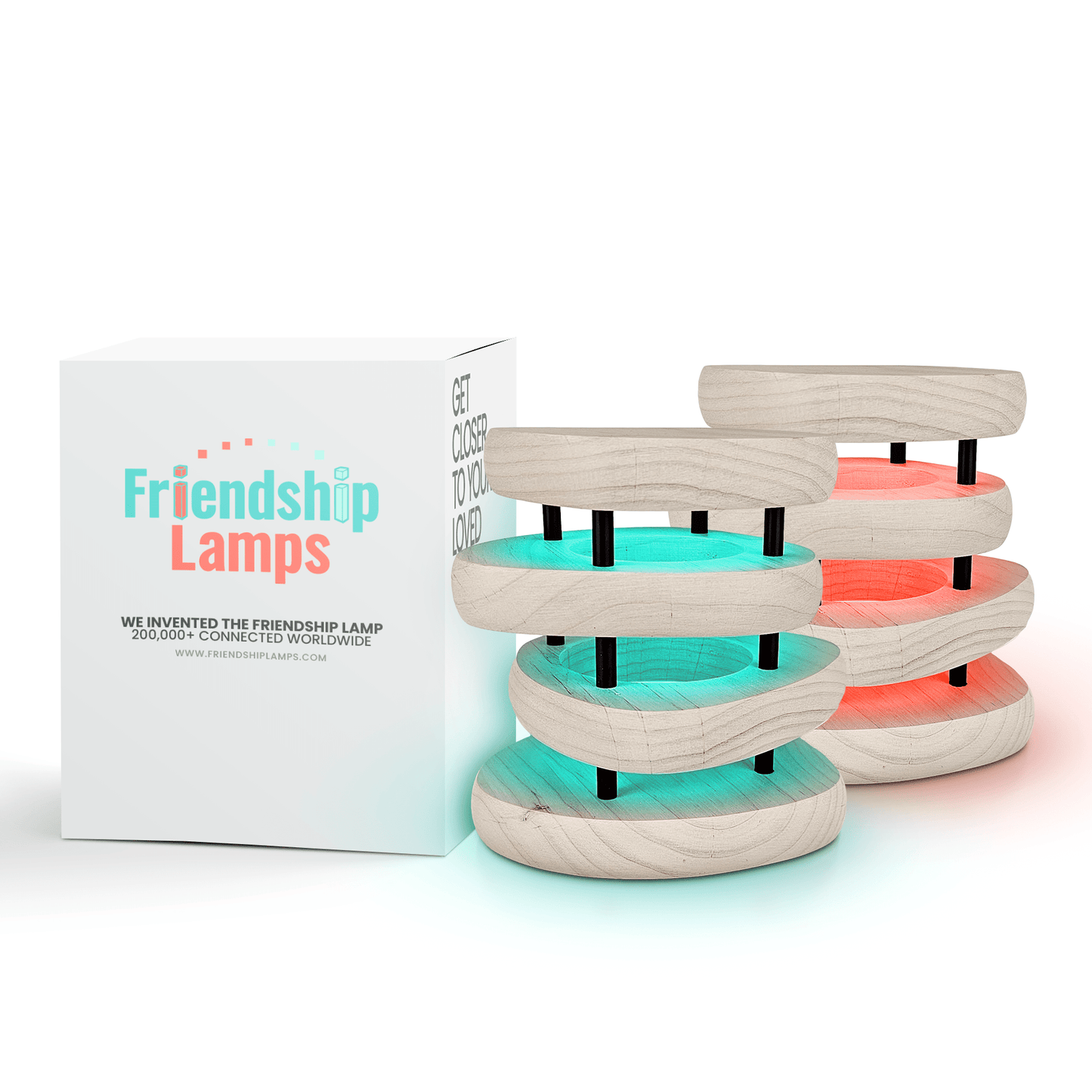 Mid - Century Design Friendship Lamp — White & Black Finish | Retro Wi - Fi Touch Lamp for Connection - Friendship Lamps | Powered by Filimin
