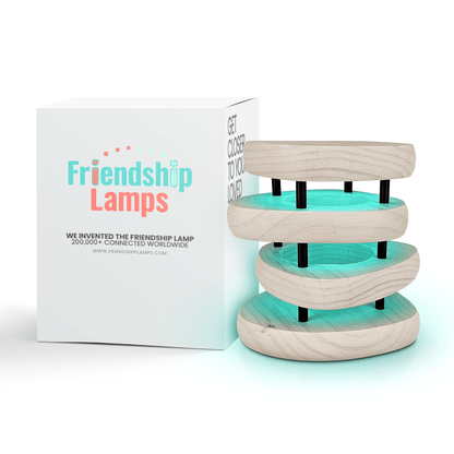 Mid - Century Design Friendship Lamp — White & Black Finish | Retro Wi - Fi Touch Lamp for Connection - Friendship Lamps | Powered by Filimin