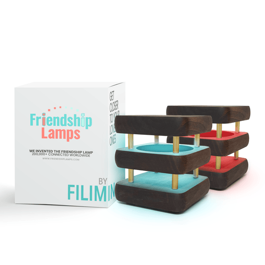 Mini Mid - Century Kona Design Friendship Lamp – Compact Retro Wi - Fi Touch Lamp for Long - Distance Connection - Friendship Lamps | Powered by Filimin