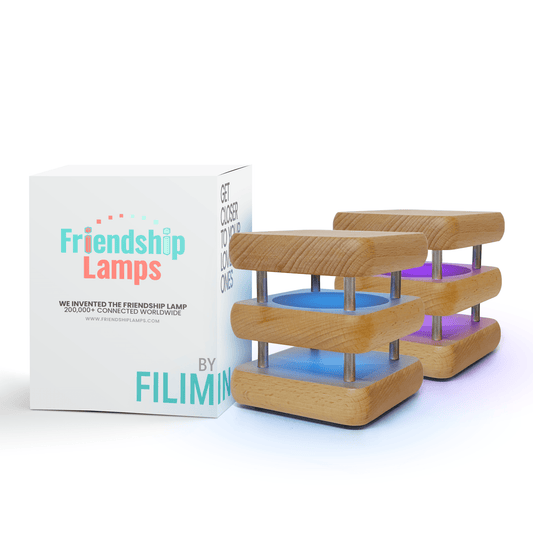 MINI Square Mid - Century Design Natural Friendship Lamps EU Plug - Friendship Lamps | Powered by Filimin