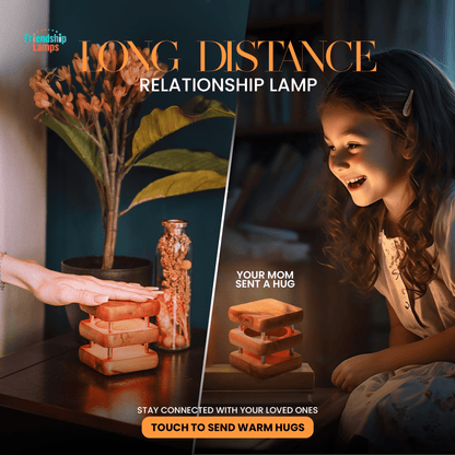 MINI Square Mid - Century Design Natural Friendship Lamps EU Plug - Friendship Lamps | Powered by Filimin