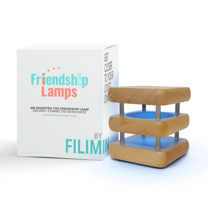 MINI Square Mid - Century Design Natural Friendship Lamps EU Plug - Friendship Lamps | Powered by Filimin