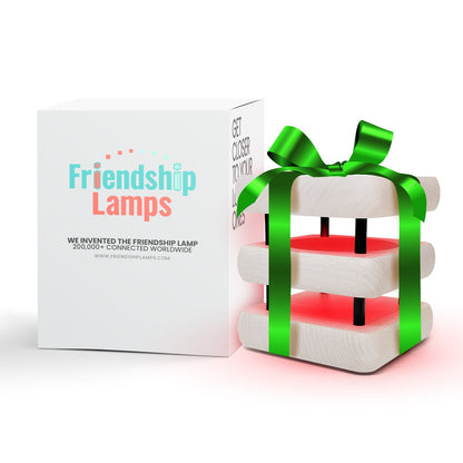 Mini Square Mid - Century White & Black Friendship Lamp – Compact Retro Wi - Fi Touch Lamp - Friendship Lamps | Powered by Filimin