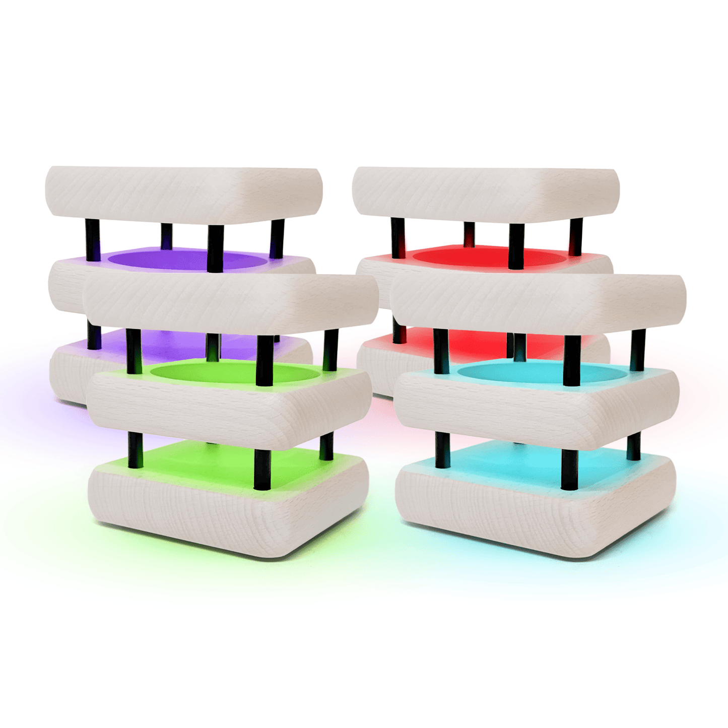 Mini Square Mid - Century White & Black Friendship Lamp – Compact Retro Wi - Fi Touch Lamp - Friendship Lamps | Powered by Filimin