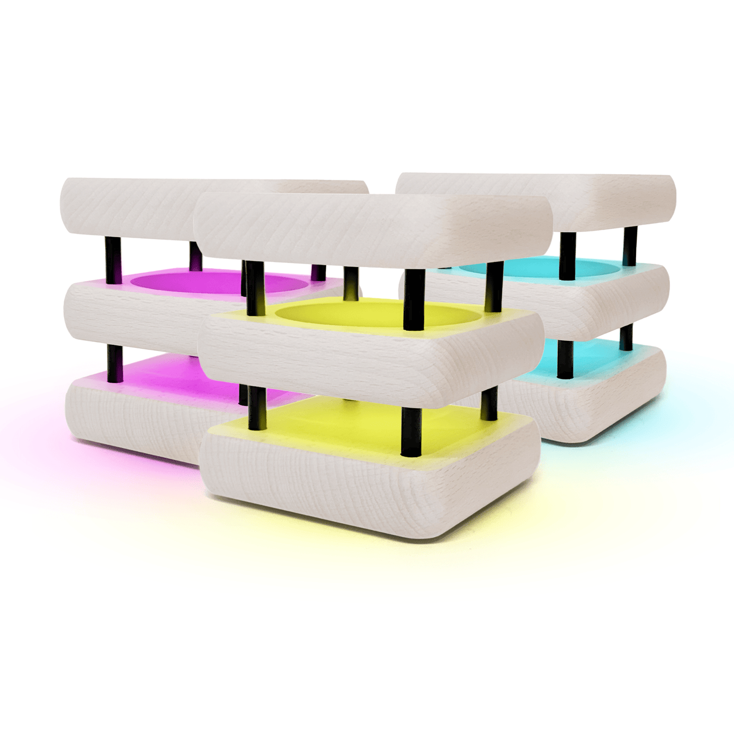 Mini Square Mid - Century White & Black Friendship Lamp – Compact Retro Wi - Fi Touch Lamp - Friendship Lamps | Powered by Filimin