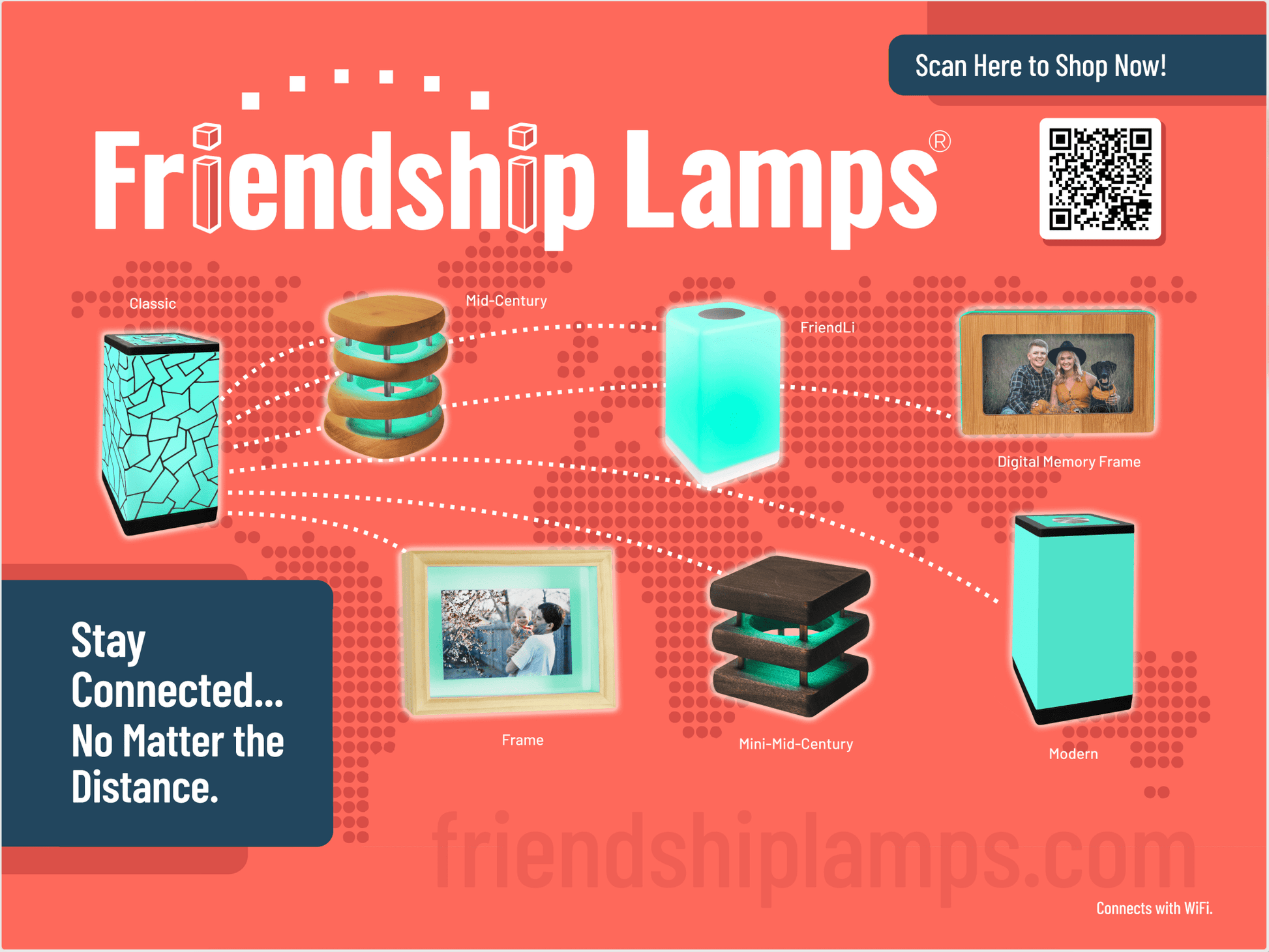 Mini Square Mid - Century White & Black Friendship Lamp – Compact Retro Wi - Fi Touch Lamp - Friendship Lamps | Powered by Filimin