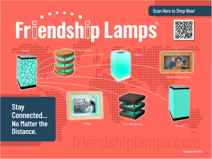 Mini Square Mid - Century White & Black Friendship Lamp – Compact Retro Wi - Fi Touch Lamp - Friendship Lamps | Powered by Filimin