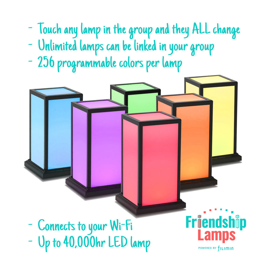 [Friendship Lamps Modern set of six 6 blue green yellow purple orange red]