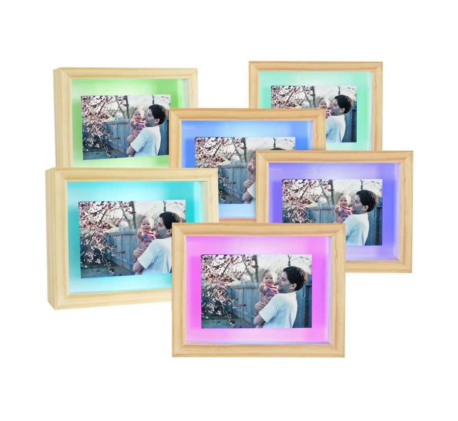 [Friendship Lamp Picture Frame set of six yellow green blue teal purple pink landscape]