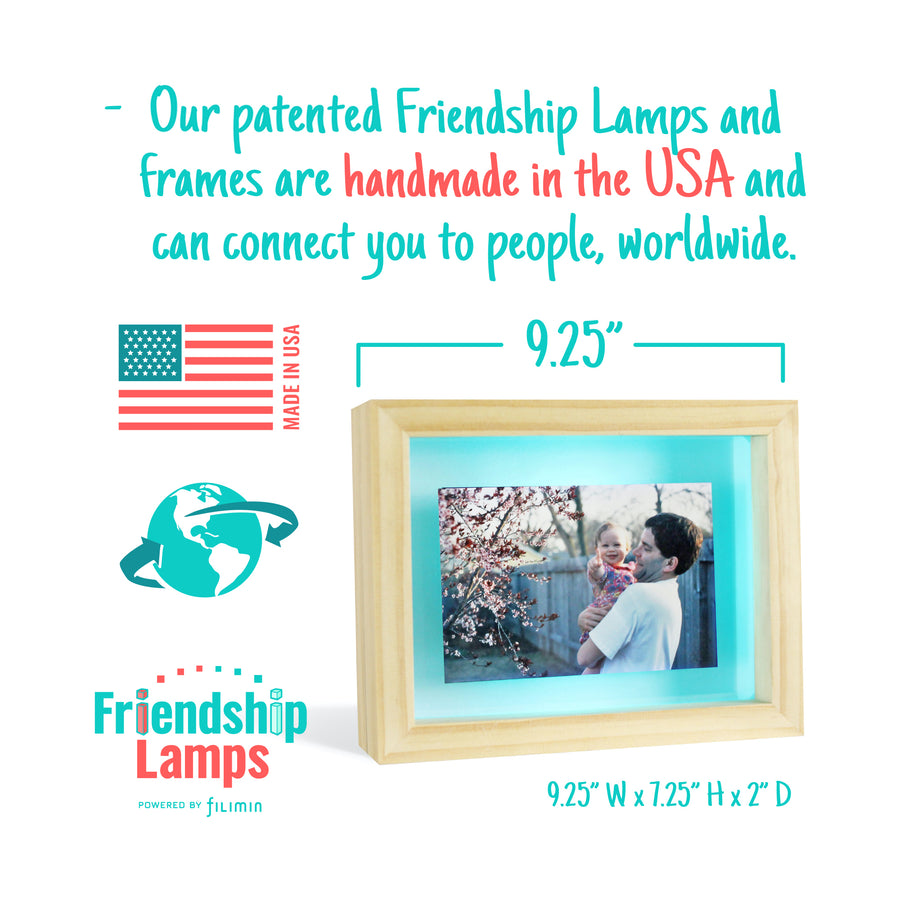 [Friendship Lamp Picture Frame Single Teal USA Made]