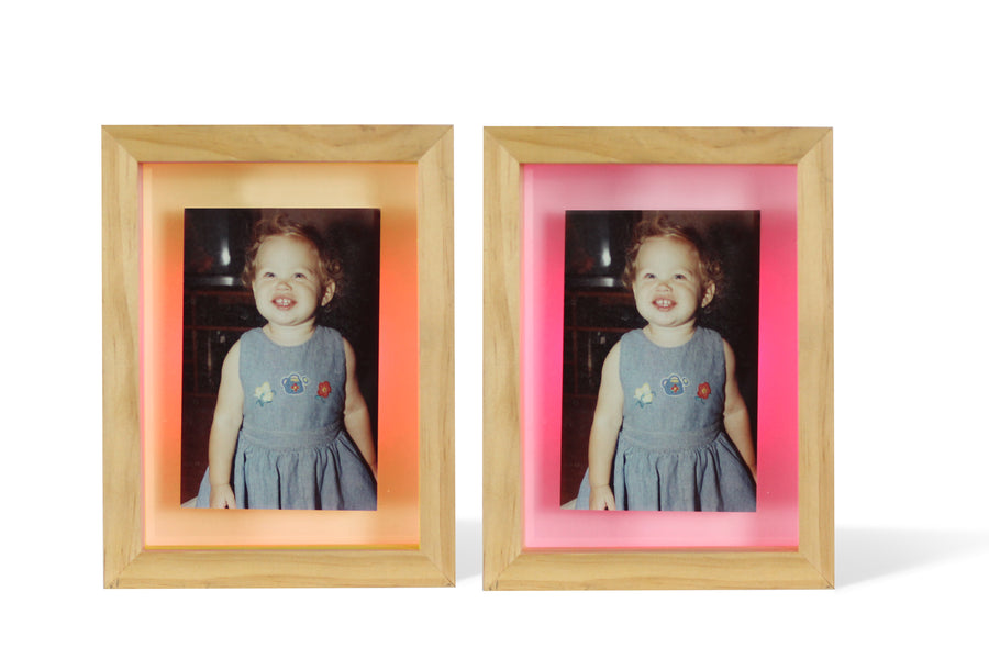 [Friendship lamp Picture frame set of two portrait orange red]