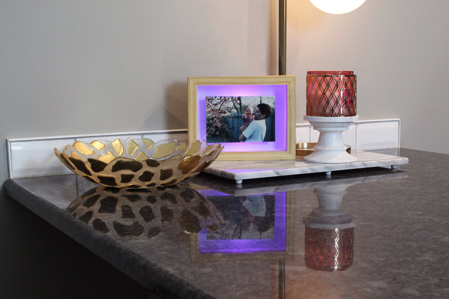[Friendship Lamp Picture Frame Single Purple Display Counter]